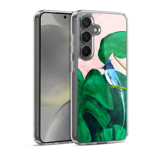 Mai Autumn Birds Monstera Plant Soft Gel Case for Samsung Galaxy S24 5G & MagSafe