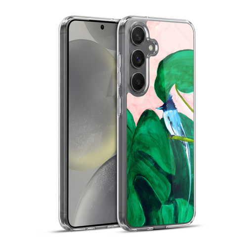 Mai Autumn Birds Monstera Plant Soft Gel Case for Samsung Galaxy S24+ 5G & MagSafe