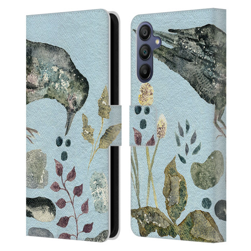 Wyanne Birds Fallen Blueberries Leather Book Wallet Case Cover For Samsung Galaxy A15