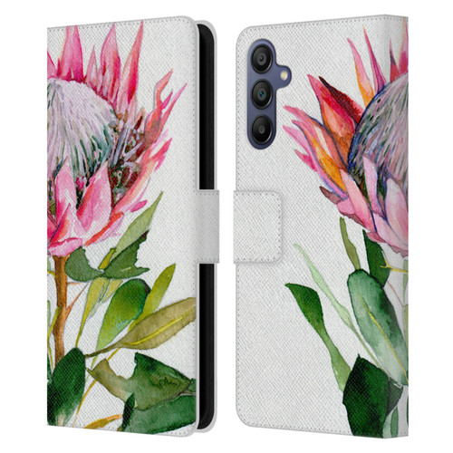 Mai Autumn Floral Blooms Protea Leather Book Wallet Case Cover For Samsung Galaxy A15