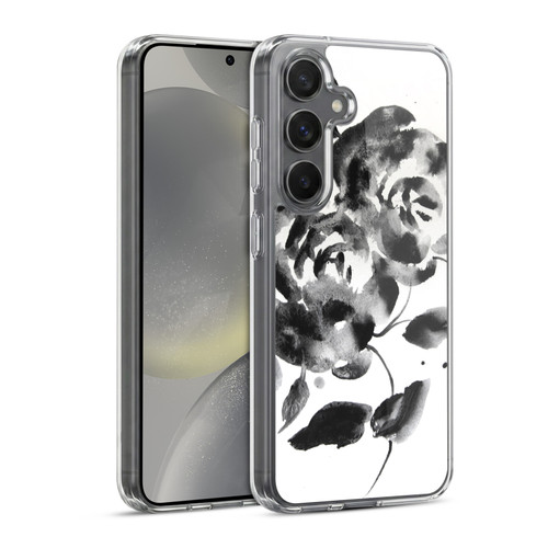 Mai Autumn Floral Blooms Black Beauty Soft Gel Case for Samsung Galaxy S24 5G & MagSafe