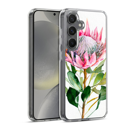 Mai Autumn Floral Blooms Protea Soft Gel Case for Samsung Galaxy S24 5G & MagSafe