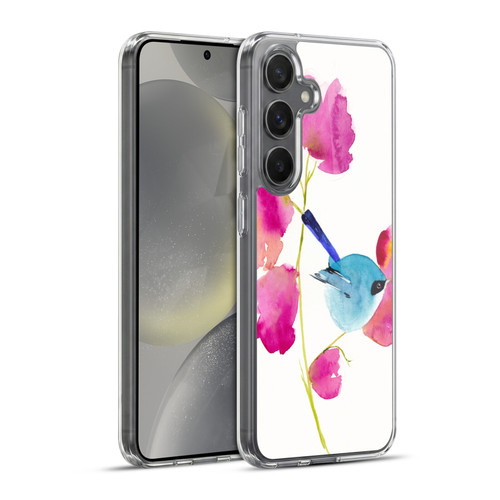 Mai Autumn Floral Blooms Blue Bird Soft Gel Case for Samsung Galaxy S24+ 5G & MagSafe