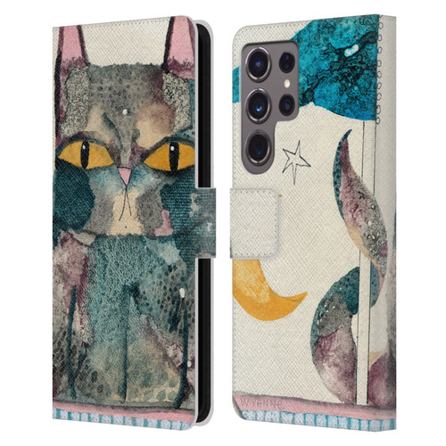 Wyanne Cat By The Light Of The Moon Leather Book Wallet Case Cover For Samsung Galaxy S24 Ultra 5G