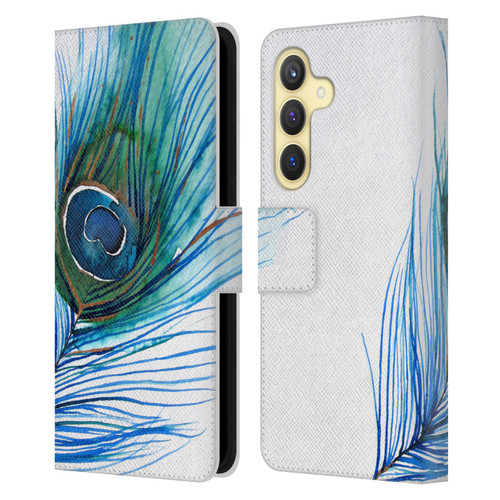 Mai Autumn Feathers Peacock Leather Book Wallet Case Cover For Samsung Galaxy S24 5G