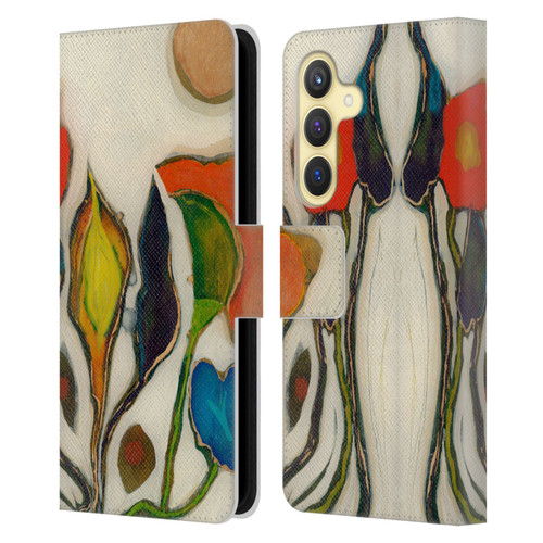 Wyanne Nature Artist Flowers Leather Book Wallet Case Cover For Samsung Galaxy S24 5G