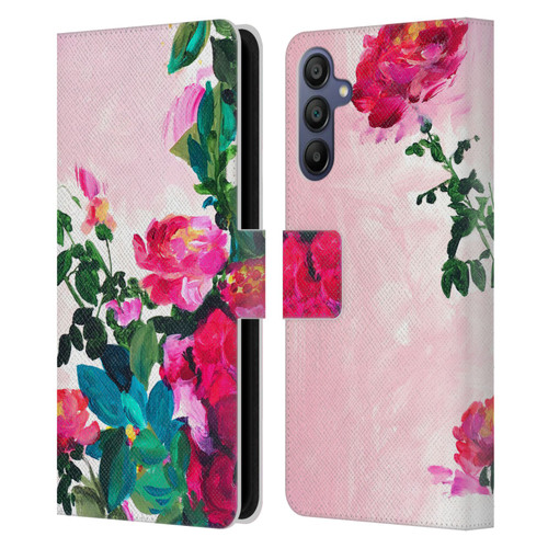 Mai Autumn Floral Garden Rose Leather Book Wallet Case Cover For Samsung Galaxy A15