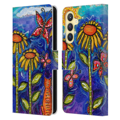 Wyanne Nature 2 Sundown Sunflowers Leather Book Wallet Case Cover For Samsung Galaxy S23 FE 5G