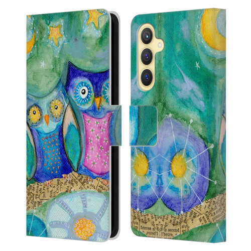 Wyanne Owl Wishing The Night Away Leather Book Wallet Case Cover For Samsung Galaxy S23 FE 5G