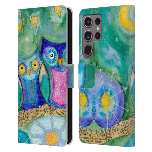 Wyanne Owl Wishing The Night Away Leather Book Wallet Case Cover For Samsung Galaxy S24 Ultra 5G