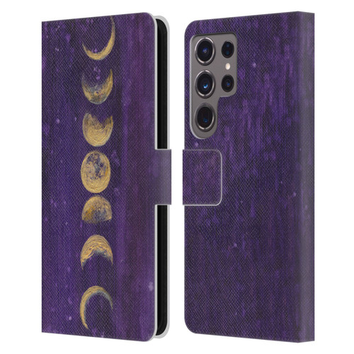 Mai Autumn Space And Sky Moon Phases Leather Book Wallet Case Cover For Samsung Galaxy S24 Ultra 5G