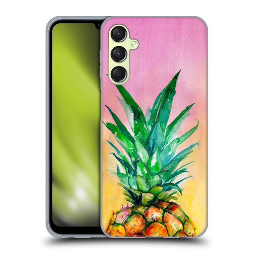 Mai Autumn Paintings Ombre Pineapple Soft Gel Case for Samsung Galaxy A24 4G / M34 5G