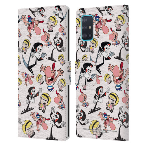 The Grim Adventures of Billy & Mandy Graphics Icons Leather Book Wallet Case Cover For Samsung Galaxy A51 (2019)