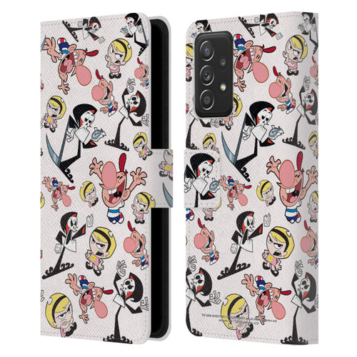 The Grim Adventures of Billy & Mandy Graphics Icons Leather Book Wallet Case Cover For Samsung Galaxy A52 / A52s / 5G (2021)