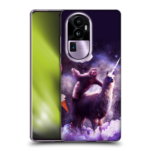 Random Galaxy Mixed Designs Sloth Riding Unicorn Soft Gel Case for OPPO Reno10 Pro+