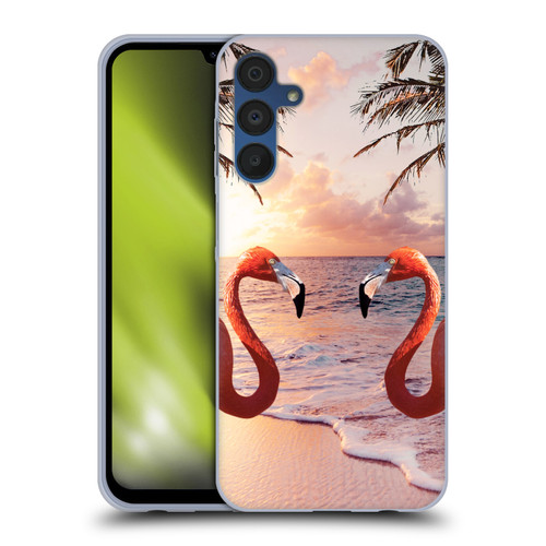 Random Galaxy Mixed Designs Flamingos & Palm Trees Soft Gel Case for Samsung Galaxy A15