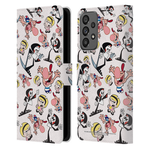 The Grim Adventures of Billy & Mandy Graphics Icons Leather Book Wallet Case Cover For Samsung Galaxy A73 5G (2022)