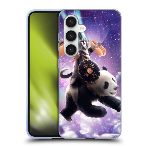 Random Galaxy Mixed Designs Warrior Cat Riding Panda Soft Gel Case for Samsung Galaxy S24 5G