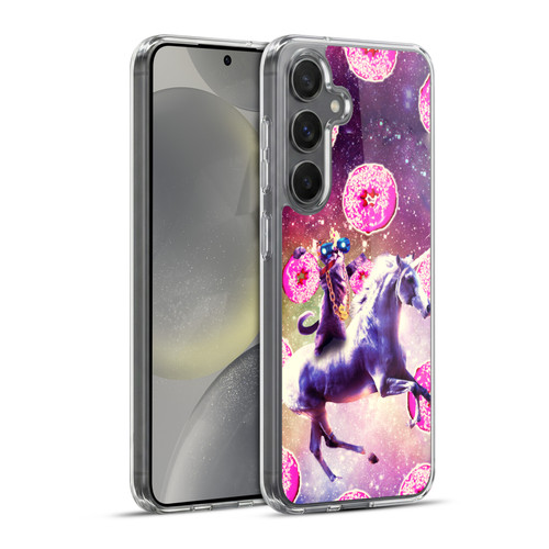 Random Galaxy Mixed Designs Thug Cat Riding Unicorn Soft Gel Case for Samsung Galaxy S24+ 5G & MagSafe