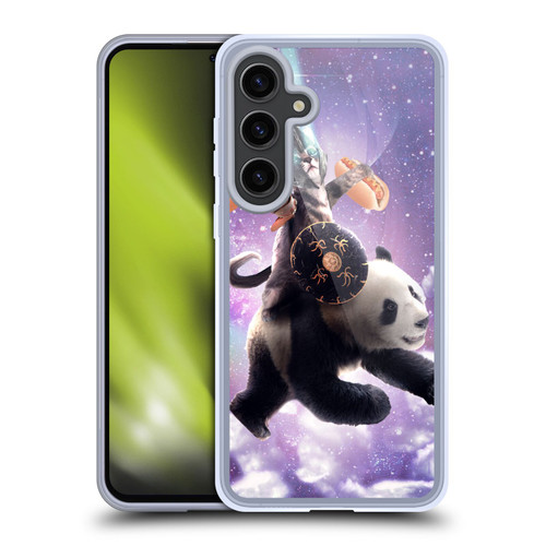 Random Galaxy Mixed Designs Warrior Cat Riding Panda Soft Gel Case for Samsung Galaxy S24+ 5G