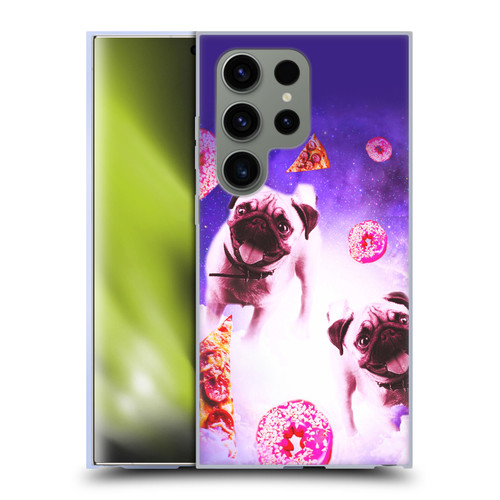 Random Galaxy Mixed Designs Pugs Pizza & Donut Soft Gel Case for Samsung Galaxy S24 Ultra 5G