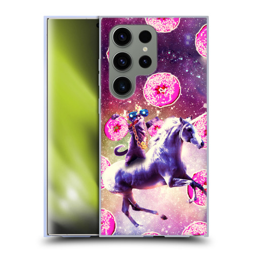 Random Galaxy Mixed Designs Thug Cat Riding Unicorn Soft Gel Case for Samsung Galaxy S24 Ultra 5G