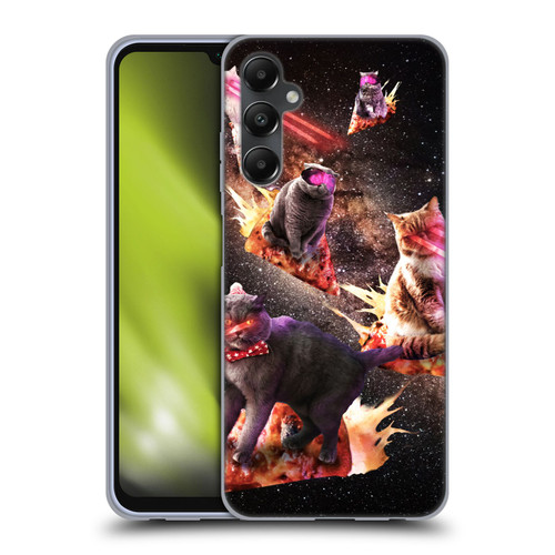 Random Galaxy Space Cat Fire Pizza Soft Gel Case for Samsung Galaxy A05s