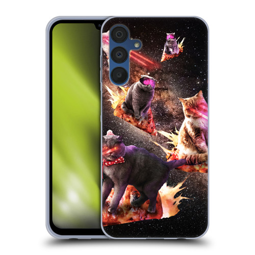 Random Galaxy Space Cat Fire Pizza Soft Gel Case for Samsung Galaxy A15