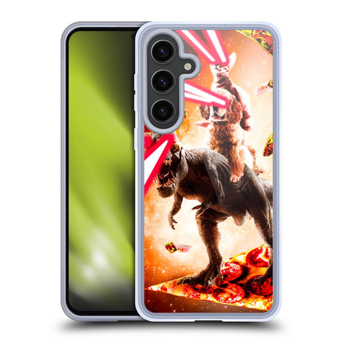 Random Galaxy Space Cat Dinosaur & Dog Lazer Eye Soft Gel Case for Samsung Galaxy S24+ 5G
