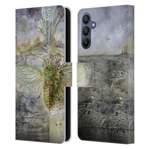 Stephanie Law Immortal Ephemera Cicada Leather Book Wallet Case Cover For Samsung Galaxy A15