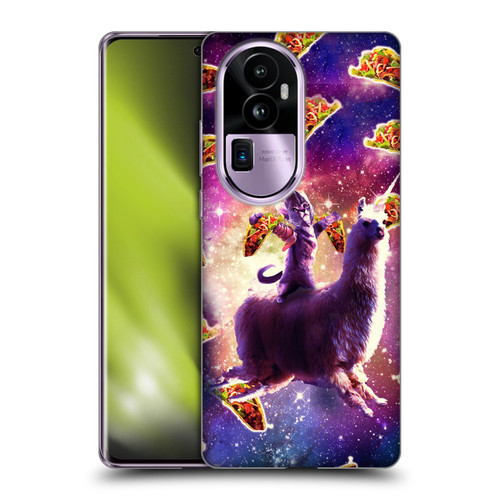 Random Galaxy Space Llama Warrior Cat & Tacos Soft Gel Case for OPPO Reno10 Pro+