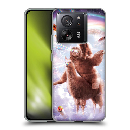 Random Galaxy Space Llama Sloth & Cat Lazer Eyes Soft Gel Case for Xiaomi 13T 5G / 13T Pro 5G
