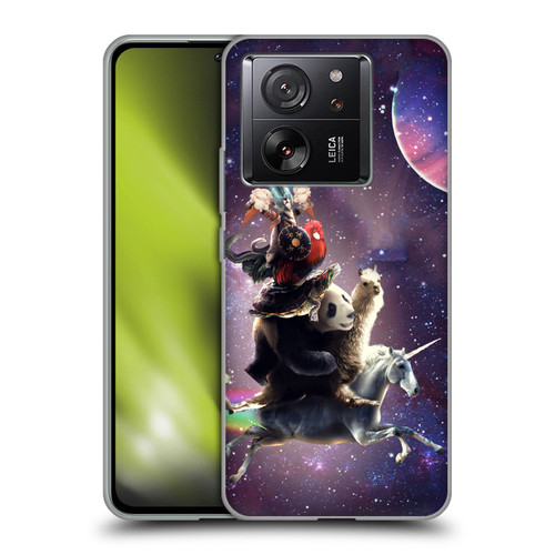 Random Galaxy Space Llama Unicorn Space Ride Soft Gel Case for Xiaomi 13T 5G / 13T Pro 5G
