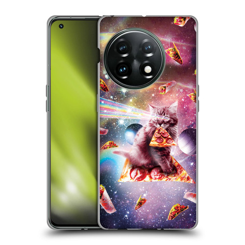 Random Galaxy Space Pizza Ride Outer Space Lazer Cat Soft Gel Case for OnePlus 11 5G
