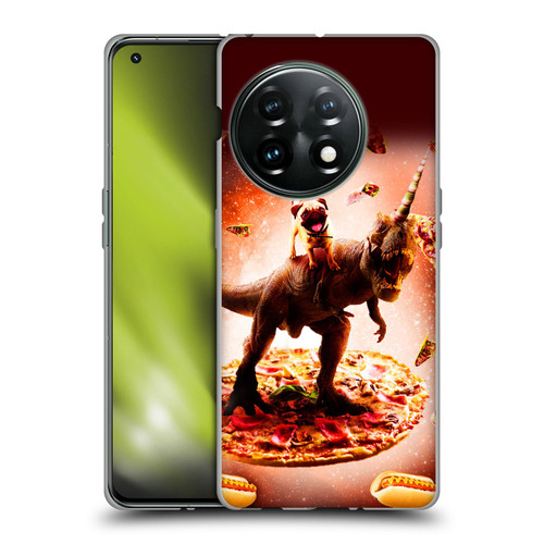 Random Galaxy Space Pizza Ride Pug & Dinosaur Unicorn Soft Gel Case for OnePlus 11 5G