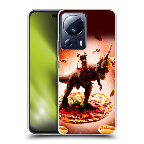 Random Galaxy Space Pizza Ride Pug & Dinosaur Unicorn Soft Gel Case for Xiaomi 13 Lite 5G