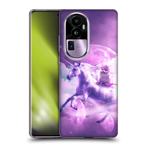 Random Galaxy Space Unicorn Ride Purple Galaxy Cat Soft Gel Case for OPPO Reno10 Pro+