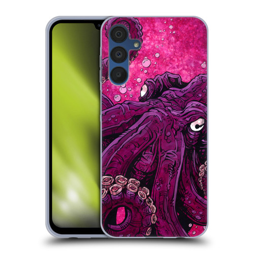 David Lozeau Colourful Grunge Octopus Squid Soft Gel Case for Samsung Galaxy A15