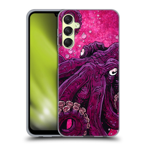David Lozeau Colourful Grunge Octopus Squid Soft Gel Case for Samsung Galaxy A24 4G / Galaxy M34 5G