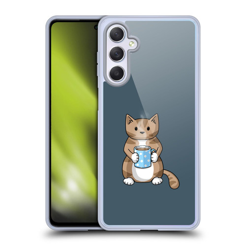 Beth Wilson Doodlecats Coffee Drinking Soft Gel Case for Samsung Galaxy M54 5G