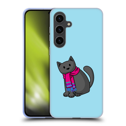 Beth Wilson Doodlecats Cold In A Scarf Soft Gel Case for Samsung Galaxy S24+ 5G