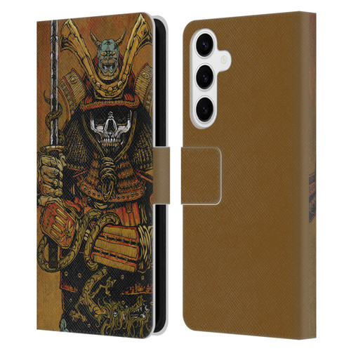David Lozeau Colourful Grunge Samurai Leather Book Wallet Case Cover For Samsung Galaxy S24+ 5G