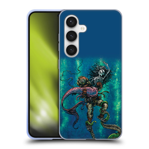 David Lozeau Colourful Grunge Diver And Mermaid Soft Gel Case for Samsung Galaxy S24 5G