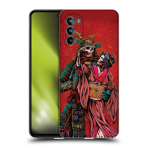 David Lozeau Colourful Art Samurai And Geisha Soft Gel Case for Motorola Moto G82 5G