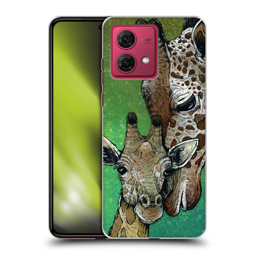 David Lozeau Colourful Art Giraffe Soft Gel Case for Motorola Moto G84 5G