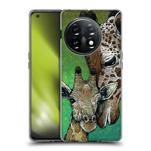 David Lozeau Colourful Art Giraffe Soft Gel Case for OnePlus 11 5G