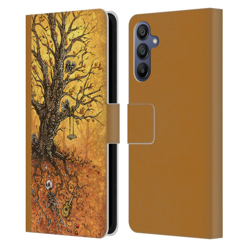 David Lozeau Colourful Art Tree Of Life Leather Book Wallet Case Cover For Samsung Galaxy A15