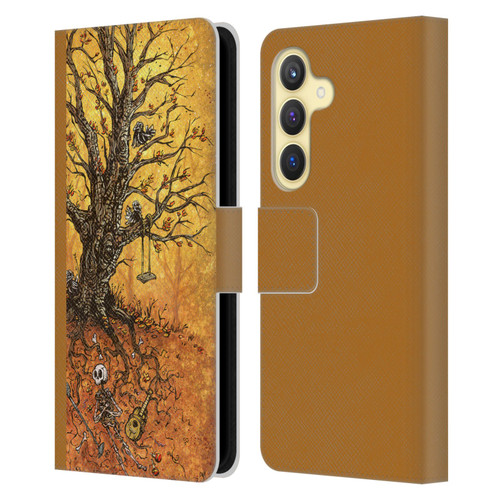 David Lozeau Colourful Art Tree Of Life Leather Book Wallet Case Cover For Samsung Galaxy S24 5G