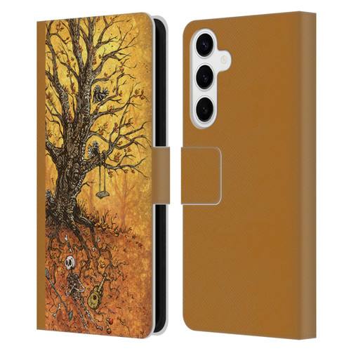 David Lozeau Colourful Art Tree Of Life Leather Book Wallet Case Cover For Samsung Galaxy S24+ 5G