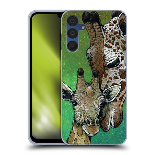 David Lozeau Colourful Art Giraffe Soft Gel Case for Samsung Galaxy A15